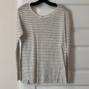 Old Navy Cream and Black Striped Long Sleeve Top